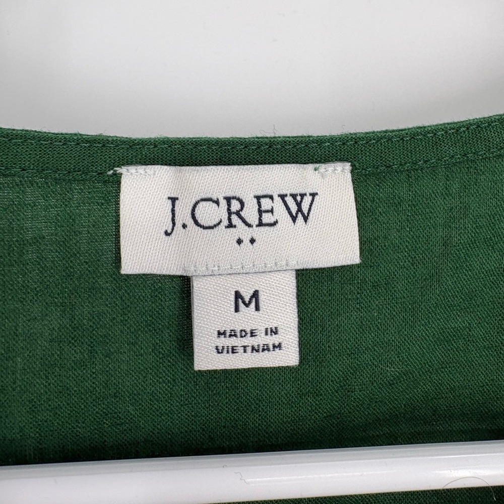 J. Crew Factory Linen Blend Button Front Shell Tank Green - Picture 6 of 9